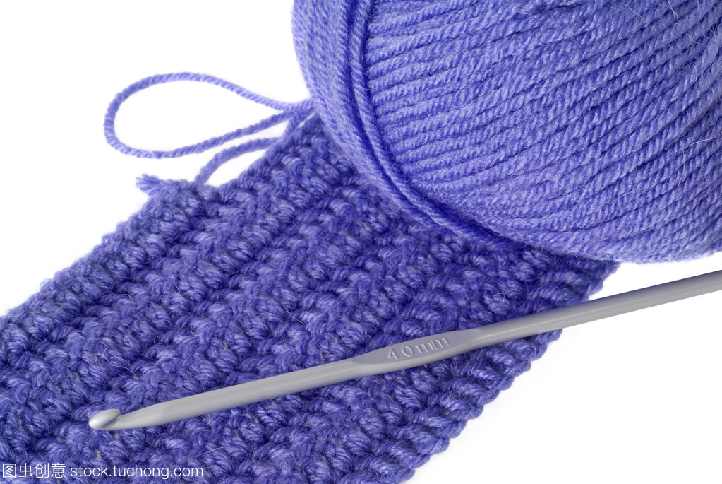 鉤針編織、 針織上衣和藍(lán)色紗